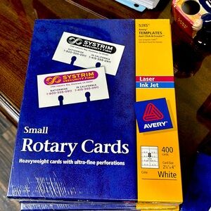 Avery 5385 Small Rotary Cards Laser Inkjet

6 NEW 
1 open
All for $30